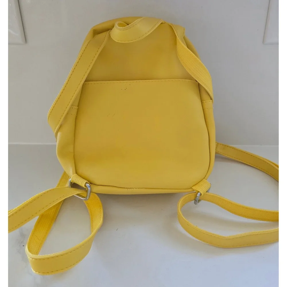 Kachu Yellow Mini Backpack Winking Anime Face 3D Ears Faux Leather Novelty Bag